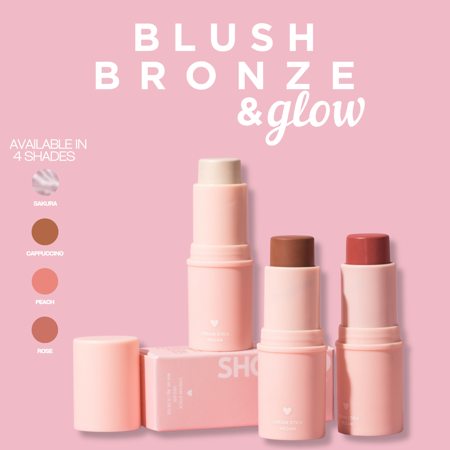 POWDER CREAM STICK (BRONZE, GLOW, BLUSH)